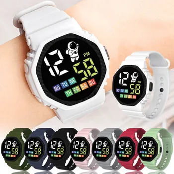 Прости модерен детски часовник улични часовници Модерни цифрови прости елегантен мъжки ръчен часовник Съвременната мода black за мъже