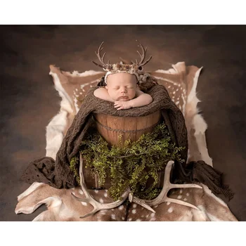 Снимка на Новороденото бебе Портрет на Фона на фото студио Живопис с маслени бои Абстрактен детски фона на рожден Ден Подпори за фотосесия