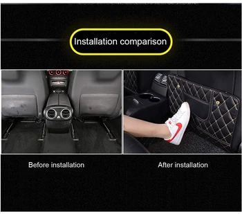 За модел на Tesla 3 Y S X 2 бр. предпазна подложка за седалка за защита от деца на задната седалка премиум-клас от кожа с черен цвят