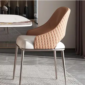 Дизайн на обедната стола в скандинавски стил, Кадифе, Луксозни Трапезни Столове за Почивка, Ергономична Мека италианска Мебел Sillas De Comedor