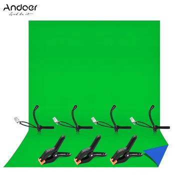 В два цвята фон за фото студио Andoer 1,8*2,8 м, Моющийся, за фон на екрана е от полиестер и памук, с 3 бр. скоби