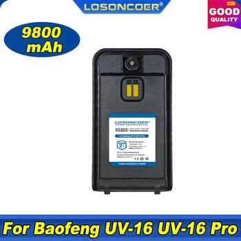 100% Оригинална Батерия LOSONCOER 9800 ма 7,4 В За Преносими Радиостанции Baofeng UV-16 UV16S UV-16 MAX UV-16 PRO UV16 V1 V2